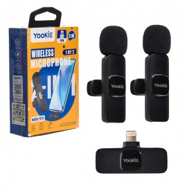 میکروفن دوبل یقه ای بی سیم لایتنینگ یوکی (Yookie) مدل YE13 1 BY 2