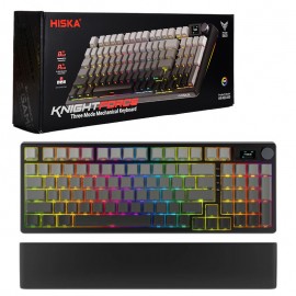 کیبورد گیمینگ بک لایت RGB سه حالته (سیم دار/ بی سیم/ بلوتوثی) هیسکا (HISKA) مدل HX-KEG450