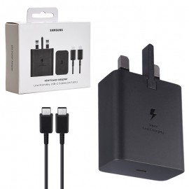 شارژر دیواری 45 وات سه شاخه اروپایی + کابل Type-C To Type-C سامسونگ (Samsung) مدل EP-T4511XBEGAE گارانتی آسان سرویس