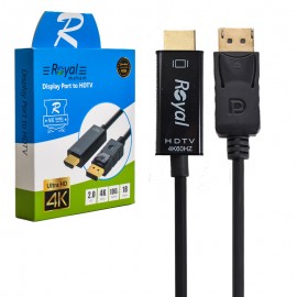 کابل DisplayPort To HDMI 4K رویال (Royal) طول 3 متر