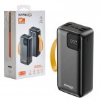 پاوربانک + 2 کابل همراه ادونس (ADVANCE) مدل A-P4 ظرفیت 30000mAh
