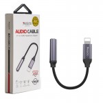 کابل تبدیل لایتنینگ به جک 3.5 میلیمتری صدا (Lightning To Aux) یسیدو (Yesido) طول 12 سانتیمتر مدل YAU21