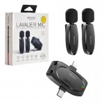 میکروفن دوبل یقه ای بی سیم 3IN1 لایتنینگ/ تایپ سی/ 3.5 میلیمتری صدا (AUX) یسیدو (Yesido) مدل KR15