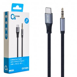 کابل تایپ سی به جک 3.5 میلیمتری صدا (Type-C To Aux) اکسیژن (OXYGEN) طول 1 متر مدل AUX-06