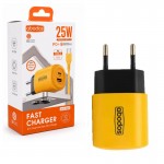 شارژر دیواری 25 وات دو پورت + کابل تایپ سی (USB-A To Type-C) ابودوس (Abodos) مدل AS-CS311EU KIT