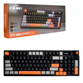کیبورد گیمینگ سیم دار شارژی بک لایت RGB دی نت (D-net) مدل DT-984