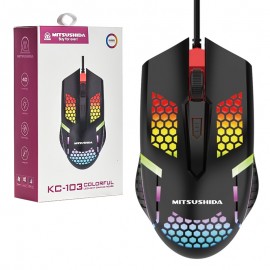 موس گیمینگ سیم دار LED RGB میتسوشیدا (MITSUSHIDA) مدل KC-103