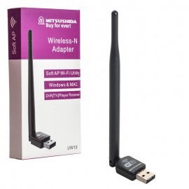 دانگل شبکه وای فای (Wi-Fi) آنتن دار میتسوشیدا (MITSUSHIDA) مدل UW10 (آنتن بلند)