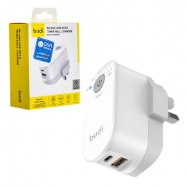 کلگی شارژر 20 وات دو پورت بودی (budi) مدل AC030TUW