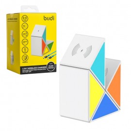 شارژر بی سیم + هولدر مغناطیسی چندکاره 4IN1 بودی (budi) مدل WL4600W