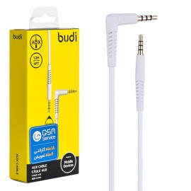 کابل 1 به 1 صدا (AUX) سری 90 درجه بودی (budi) طول 1.2 متر مدل M8J150X90-WHT Rev.00