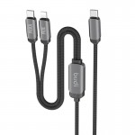 کابل 1 به 2 تایپ سی به تایپ سی/ آیفون (Type-C To Type-C & Lightning) بودی (budi) طول 1.2 متر مدل DC266TTL12B