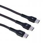 کابل 1 به 2 تایپ سی به تایپ سی (Type-C To Type-C) بودی (budi) طول 1.2 متر مدل DC210C2C12B1