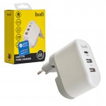 کلگی شارژر 42 وات سه پورت بودی (budi) مدل M8J028TE-WHT