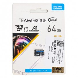 رم موبایل تیم گروپ (TEAMGROUP) مدل 64GB MicroSDXC ELITE 100MB/S U3 A1 V30 گارانتی IPM