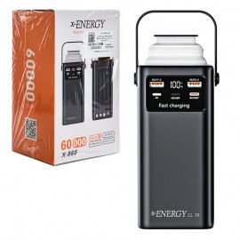 پاوربانک + 4 کابل همراه ایکس انرژی (x-ENERGY) مدل X-865 ظرفیت 60000mAh
