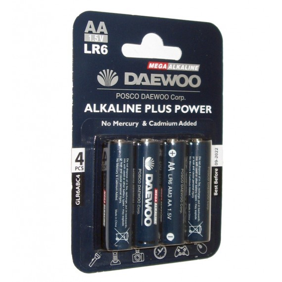 باتری قلمی آلکالاین Daewoo مدل LR6 (پک 4 تایی)