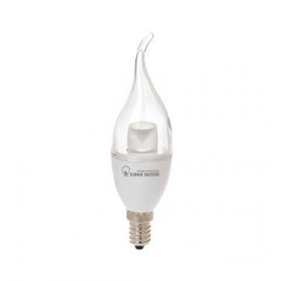 لامپ شمعی مهتابیLED شفاف لنز استوانه ای 7 وات سیمانور مدل SH305