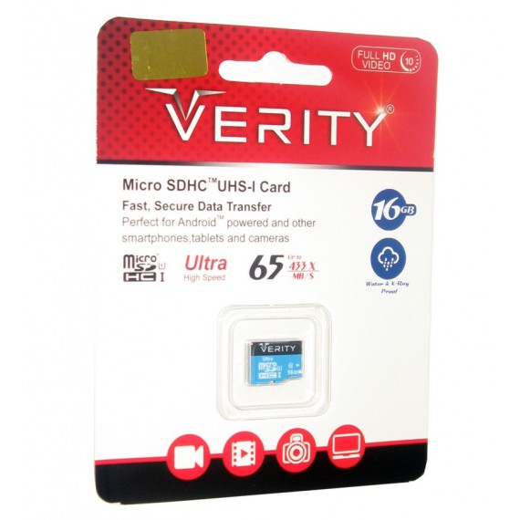 رم موبایل Verity 16GB MicroSDHC U1 65MB/S 433X بدون خشاب