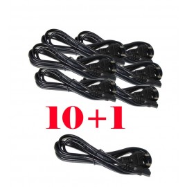 بسته 1+10 کابل برق 2 پین Detex