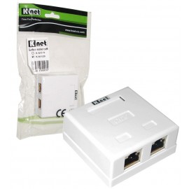 پریز روکار 2 پورت شبکه Knet Cat 6 SFTP مدل K-N1120