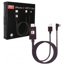کابل اتصال آیفون به HDMI کنفی 90 درجه طول 2 متر برند 2K