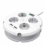 رابط برق 4 خانه 1.5 متری Knet Plus مدل Kp-PS01-USB