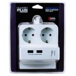 محافظ برق 2 خانه 1.5 متری Knet Plus مدل Kp-PS04-USB-SPD