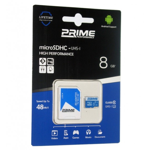 رم موبایل Prime 8GB MicroSDHC 48 MB/S خشاب دار
