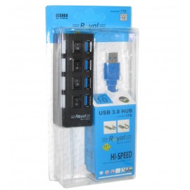 هاب 4 پورت USB3.0 کلیددار Royal