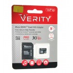 رم موبایل Verity 8GB MicroSDHC 30MB/S 200X خشاب دار