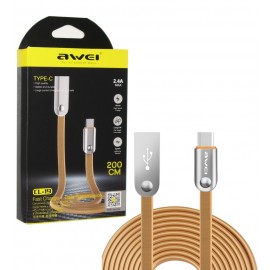 کابل Type-C اورجینال Awei طول 2 متر مدل CL-19