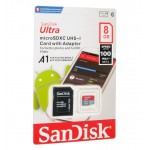 رم موبایل SanDisk مدل 8GB U1 100MB/S 677X A1 خشاب دار