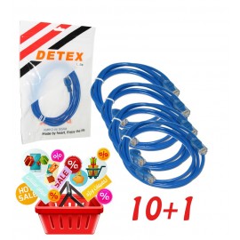 بسته 1+10 کابل شبکه Cat5 پچ کرد 1.5 متری Detex