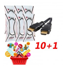 بسته 1+10 کابل 3D 1.4 HDMI طول 0.5 متر V-net