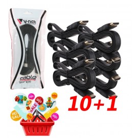 بسته 1+10 کابل 3D 1.4 HDMI فلت طول 3 متر V-net