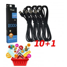 بسته 1+10 کابل اندروید طول 2 متر Knet