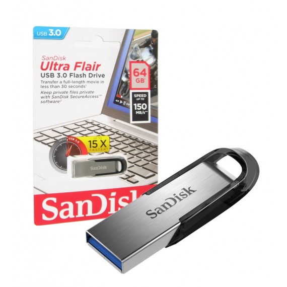 فلش SanDisk مدل 64GB USB3.0 Ultra Flair