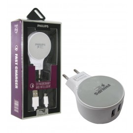 شارژر دو پورت + کابل اندروید Philips مدل PH-C308