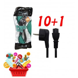 بسته 1+10 کابل برق 3 پین لپ تاپ 3x0.75 طول 1.5 متر Knet (یک عدد هدیه)