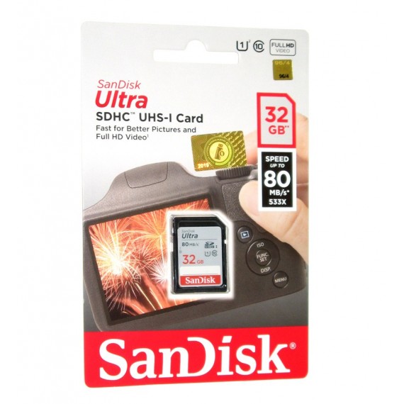 رم دوربین SanDisk مدل 32GB SDHC U1 80Mb/S 533X