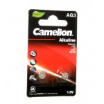 باتری سکه ای Camelion مدل Alkaline AG3 (کارتی 2 تایی)