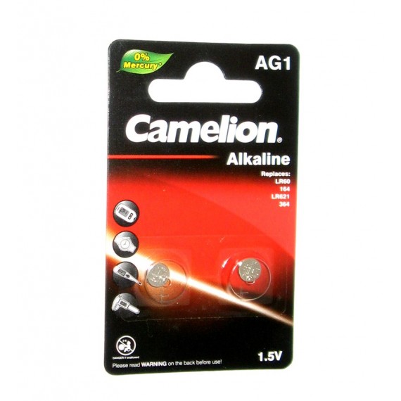 باتری سکه ای Camelion مدل Alkaline AG1 (کارتی 2 تایی)