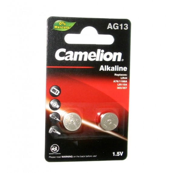 باتری سکه ای Camelion مدل Alkaline AG13 (کارتی 2 تایی)