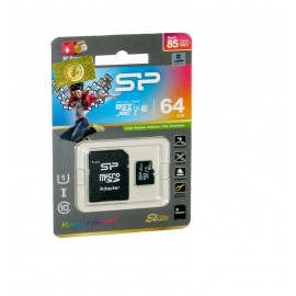 رم موبایل سیلیکون پاور (Silicon Power) مدل 64G MicroSD U1 Class10 85MB/S خشاب دار