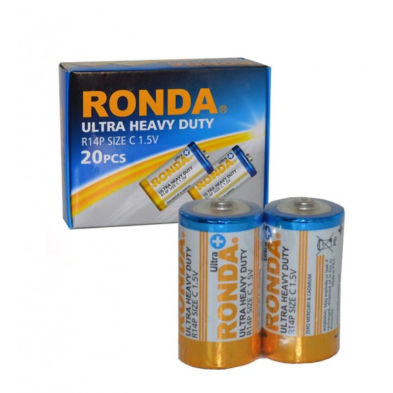 باتری سایز بزرگ Ronda 1.5V مدل Ultra Heavy Duty R14P