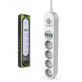 رابط برق 4 خانه LDNIO و 4 پورت USB مدل SE4432