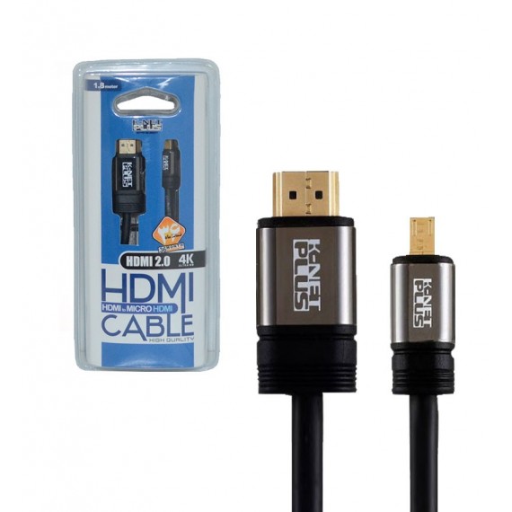 کابل تبدیل HDMI 2.0 4K به Miccro HDMI طول 1.8 متر KNET Plus