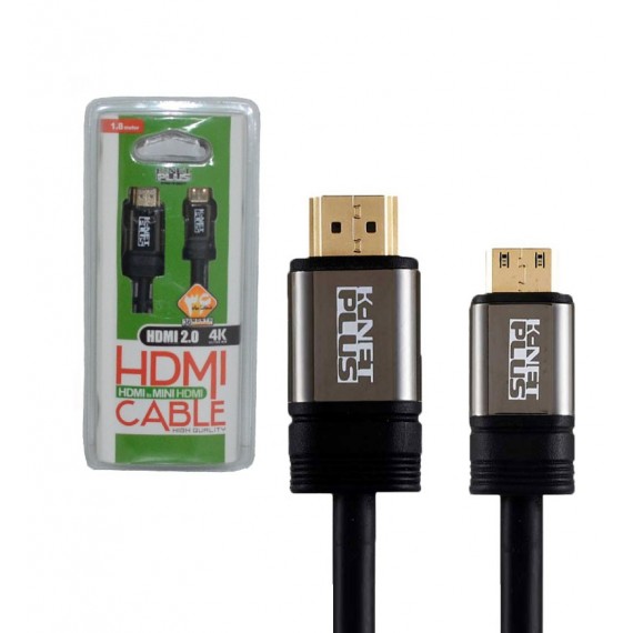 کابل تبدیل HDMI 2.0 4K به Mini HDMI طول 1.8 متر KNET Plus
