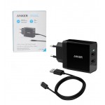 شارژر دیواری 2 پورت + کایل اندروید 0.9 متر Anker مدل B2021L11